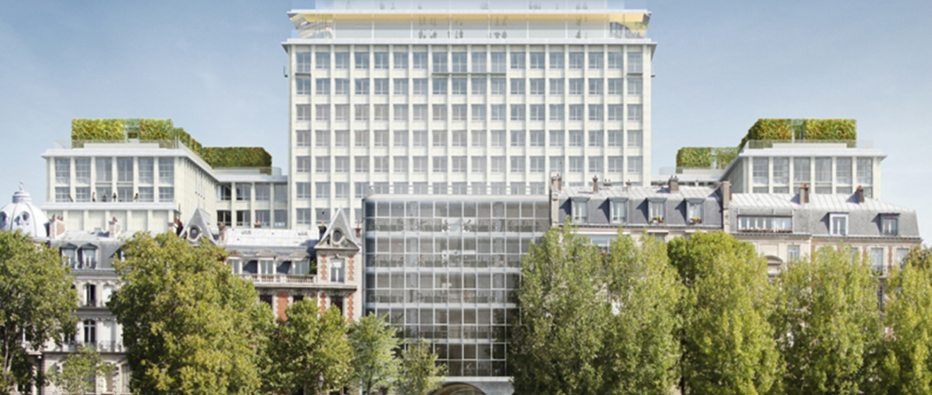 Vue depuis la Seine du projet immobilier Morland à Paris