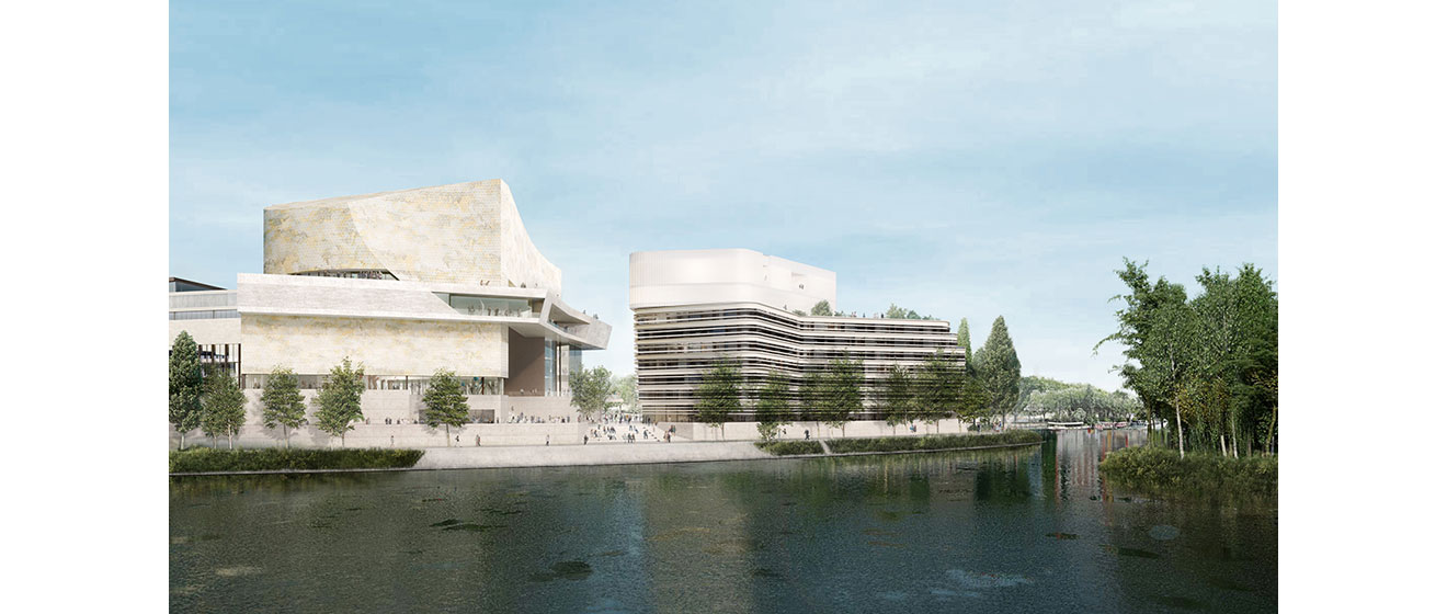 Vue du projet développée par Emerige pour l'Île Seguin